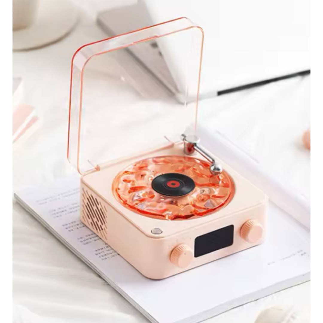 Parlante Altavoz Bluetooth con Reproductor de Vinilo