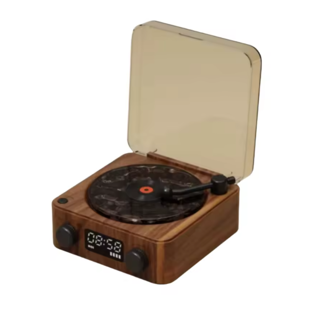 Parlante Altavoz Bluetooth con Reproductor de Vinilo