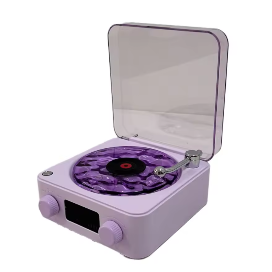 Parlante Altavoz Bluetooth con Reproductor de Vinilo